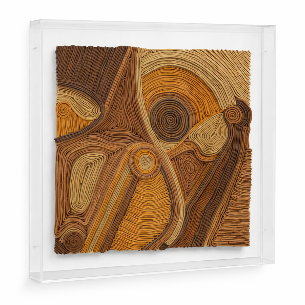 CARACOL COURO FRAMED - ACRYLIC BOX