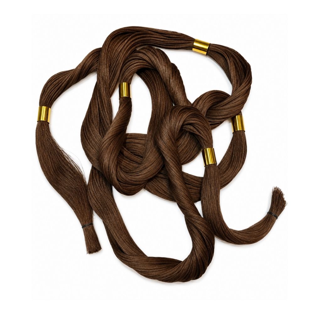 KNOT NECKLACE / CHOCOLATE MESH / CHOCOLATE FRINGE