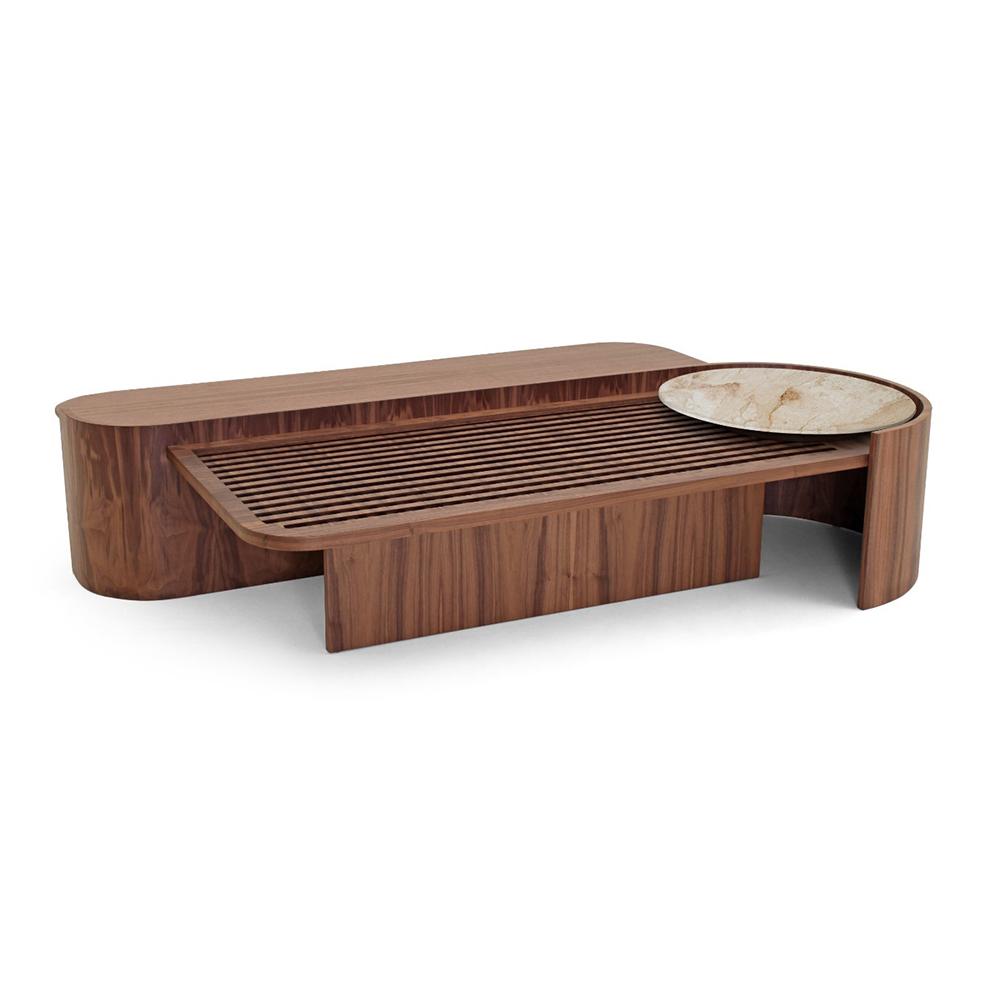 DECK COCKTAIL TABLE 76IN - TO ORDER / WOOD TOP / WOOD BASE