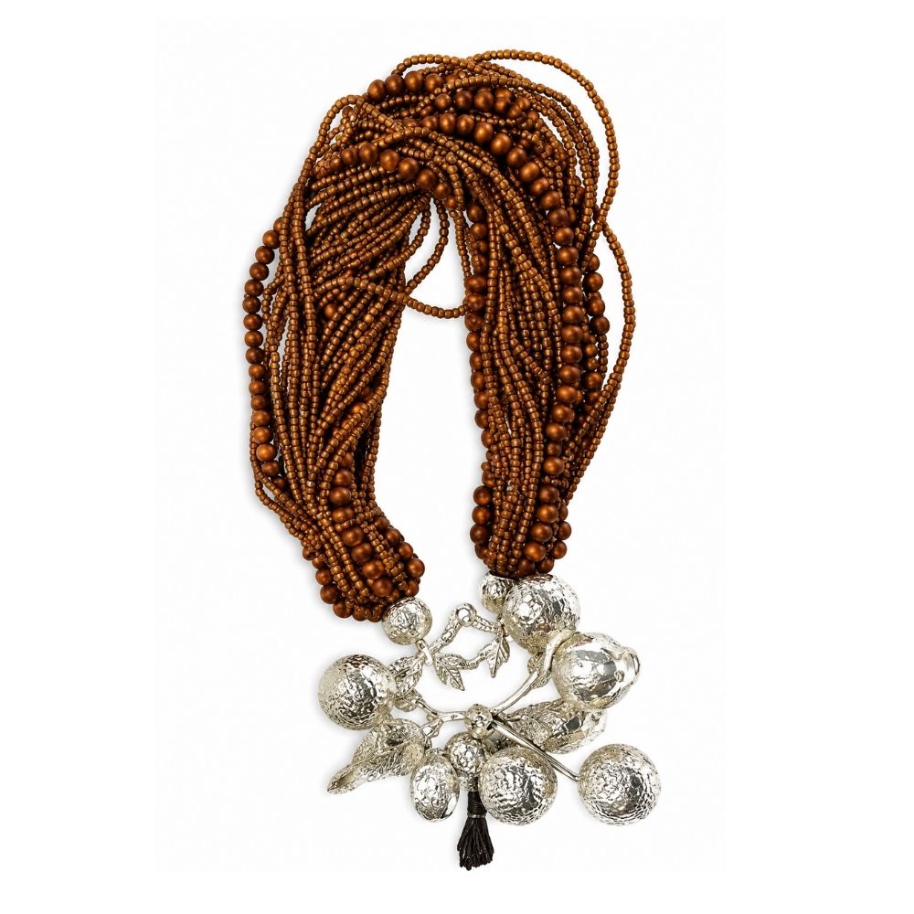ADORNO PENCA N5 / NECKLACE CONTAS CASTANHO CLARO / 24IN