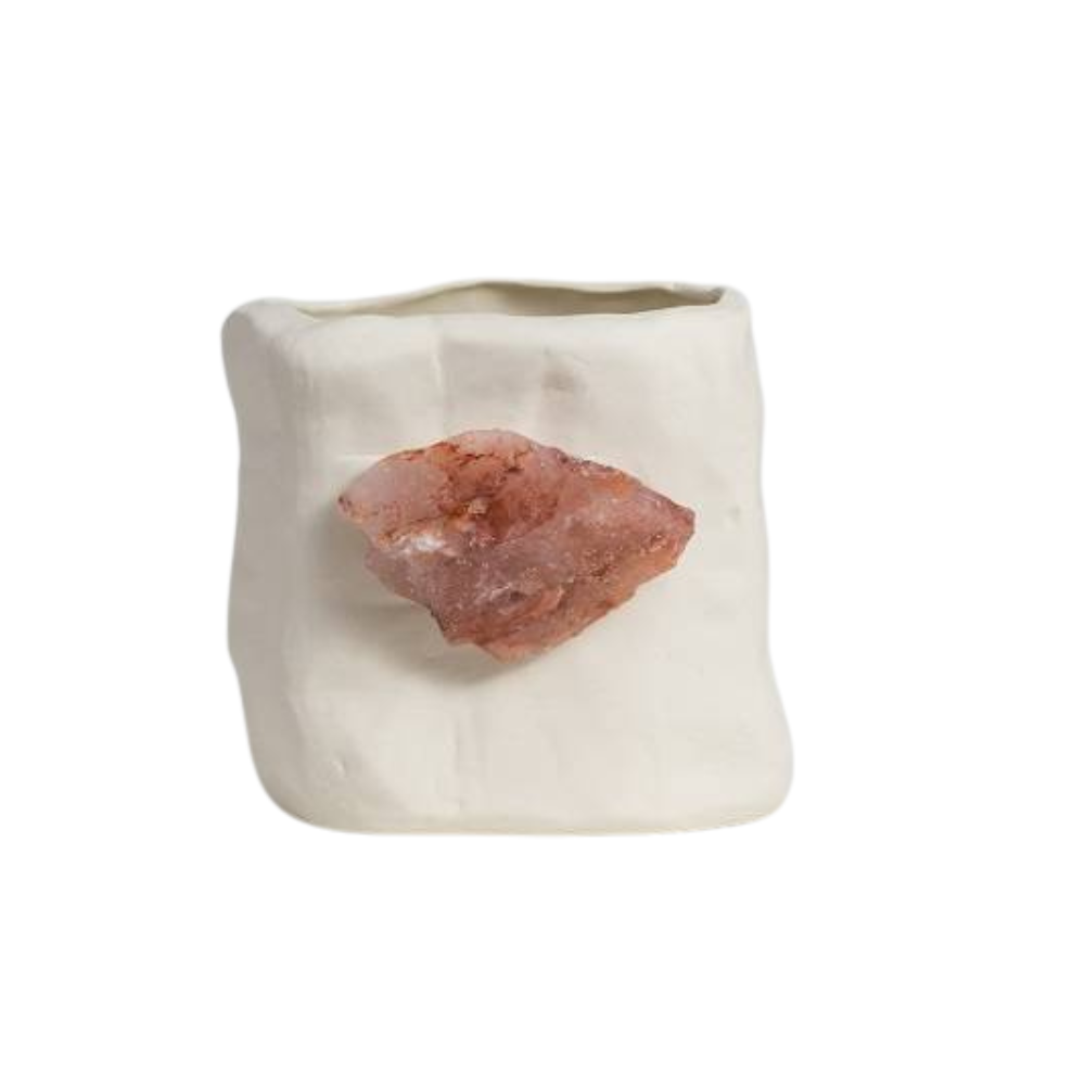 PBQR PORCELAIN VASE P / RED HEMATOID QUARTZ