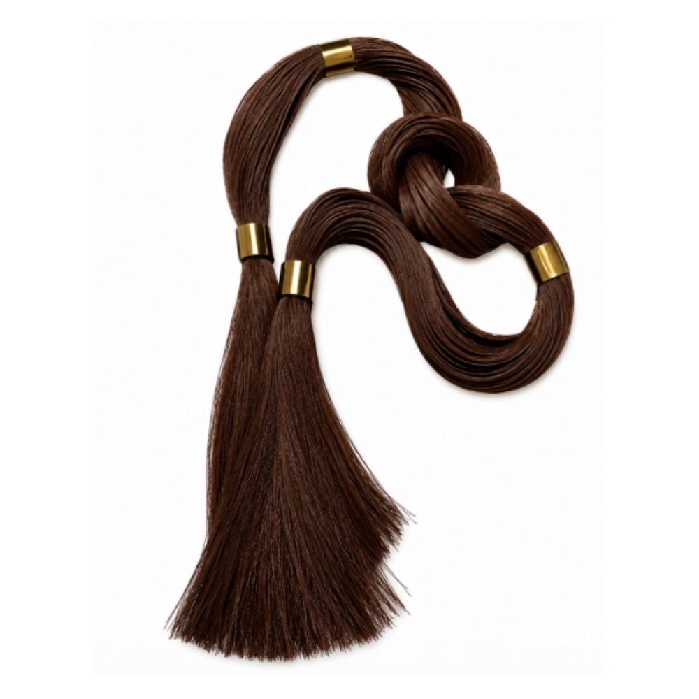 RN - AMBAR NECKLACE / CHOCOLATE MESH / CHOCOLATE FRINGE - 98IN