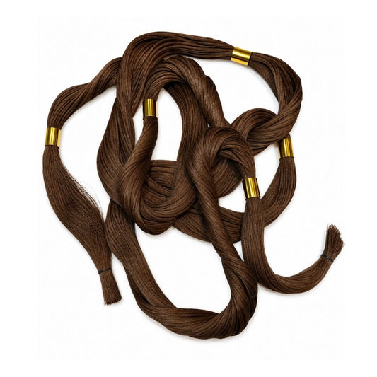 RN - 236IN - KNOT NECKLACE - CHOCOLATE MESH - CHOCOLATE FRINGE