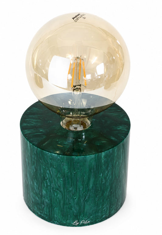 RESIN ROUND TABLE LAMP / 0604 / GREEN