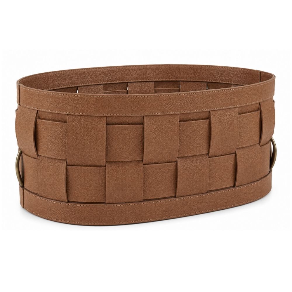M1 - LEATHER OVAL BASKET