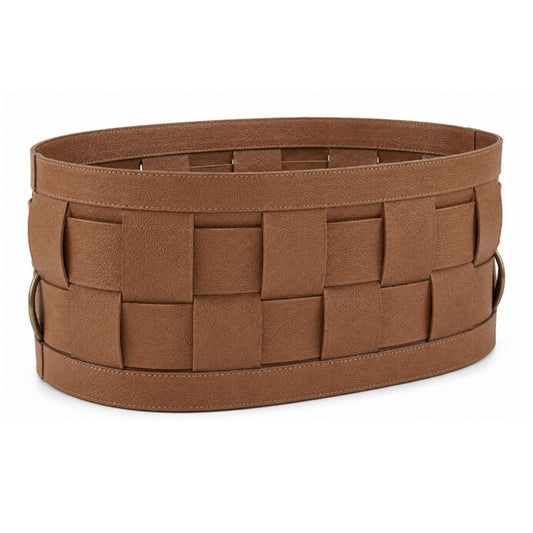 M1 - LEATHER OVAL BASKET
