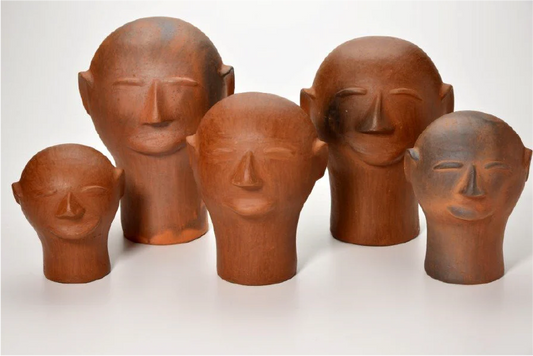 Terracotta Clay Heads Sculpture