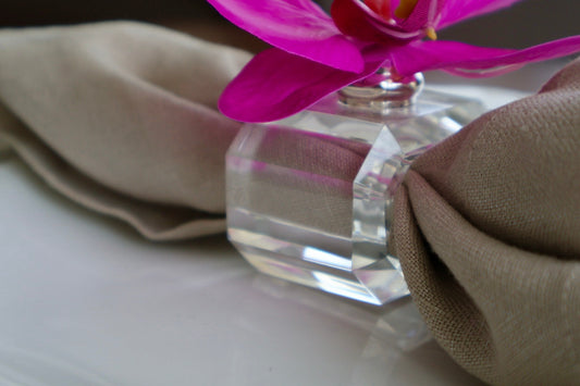 Fucsia Silk Orchid / Crystal Napkin Ring
