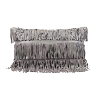 BAG FRINGE LEATHER PILLOW