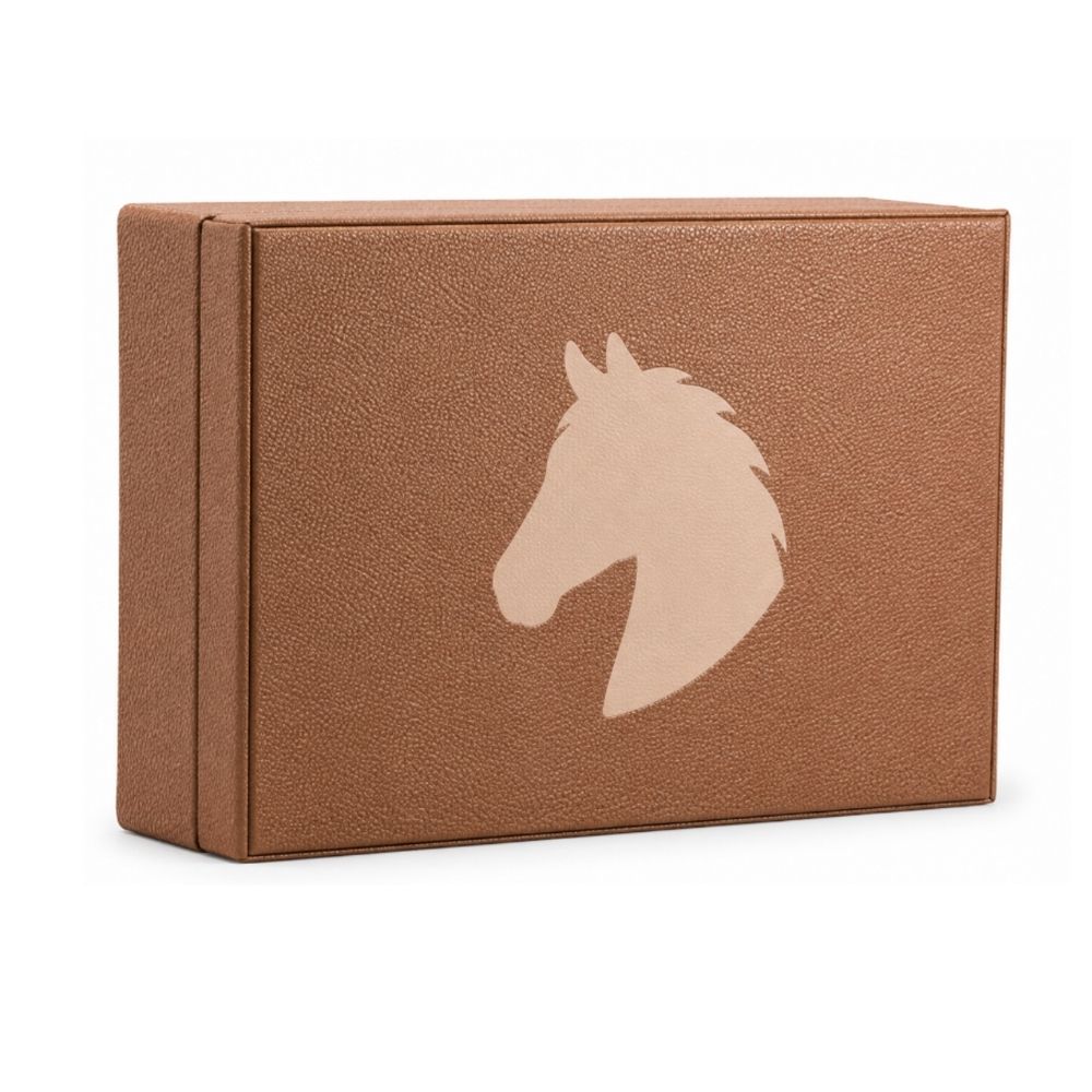 LEATHER HORSE BOX / CASTANHO / NEW TOUCH TAUPE