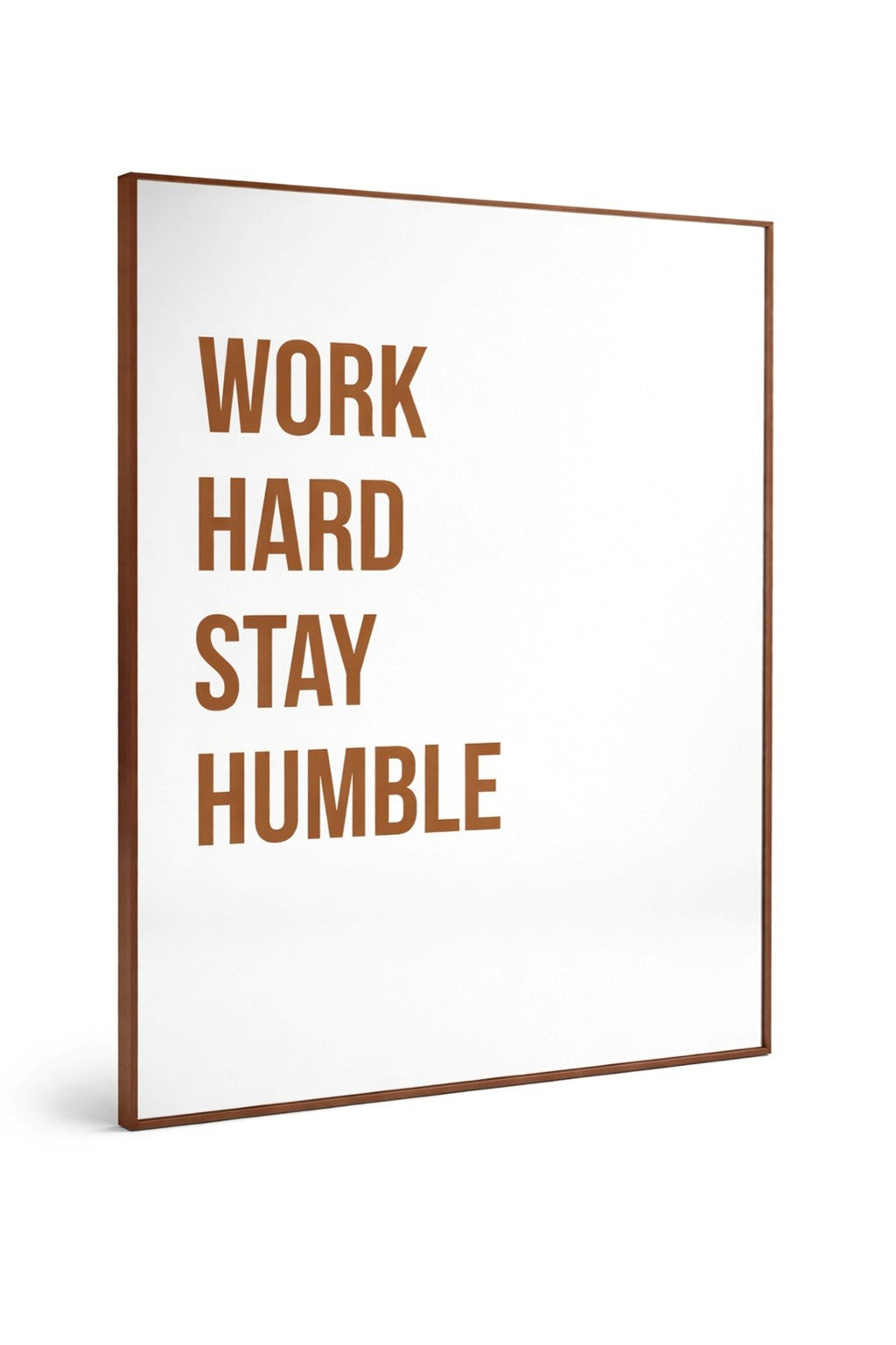 TYPES / 3240 / ALUMINUM FRAME / MIRROR WITH OAK LETTERS / PHRASE: DON'T STOP UNTIL YOU'RE PROUD