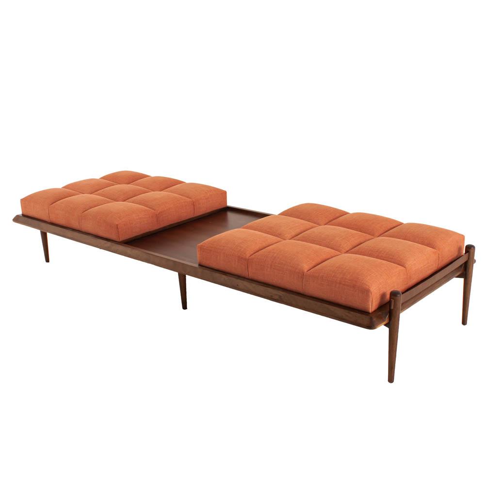 ITAIM COCKTAIL TABLE - TO ORDER / WOOD OR LACQUER BASE / UNIFIED FABRIC