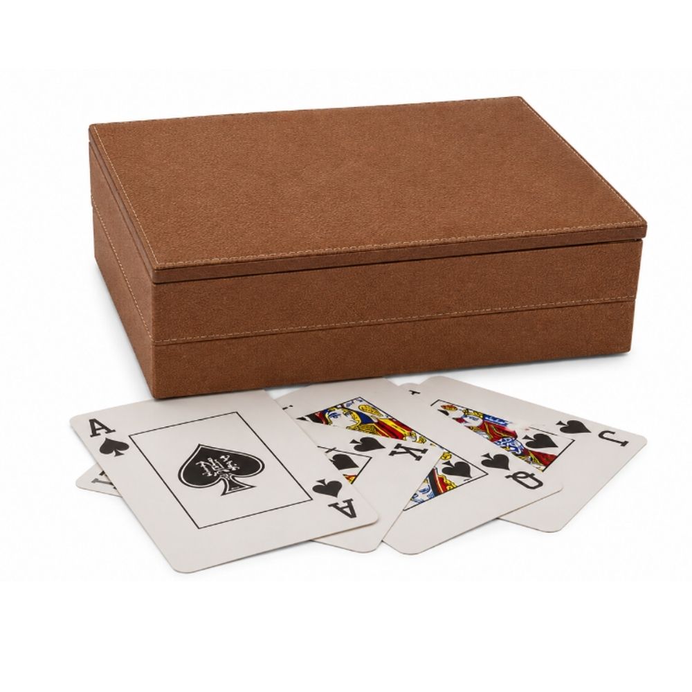 LEATHER CARD DECK BOX / CASTANHO