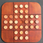 WOODEN SOLITAIRE LEATHER GAME